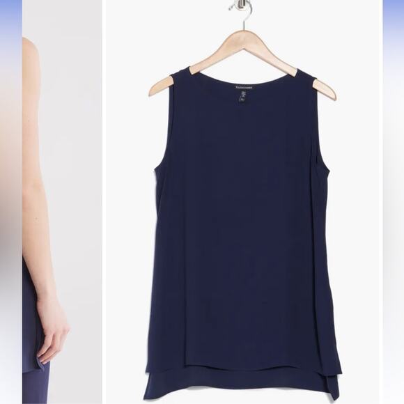 Eileen Fisher High-Low Silk Shell - Picture 3 of 7